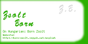 zsolt born business card